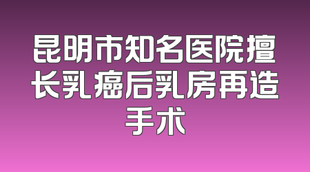 昆明市知名医院擅长乳癌后乳房再造手术