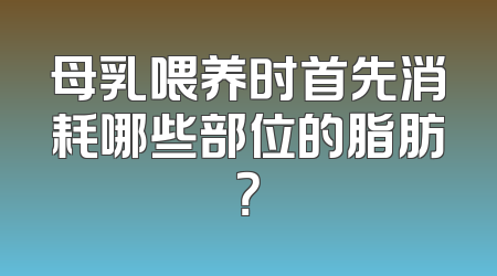 母乳喂养时首先消耗哪些部位的脂肪？