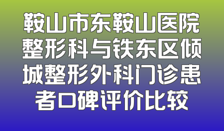 鞍山市东鞍山医院整形科与铁东区倾城整形外科门诊患者口碑评价比较