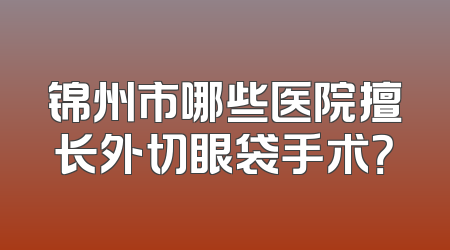锦州市哪些医院擅长外切眼袋手术？