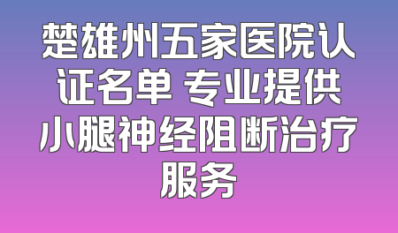 楚雄州五家医院认证名单 专业提供小腿神经阻断治疗服务
