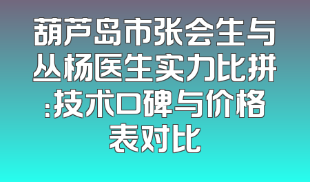 葫芦岛市张会生与丛杨医生实力比拼：技术口碑与价格表对比