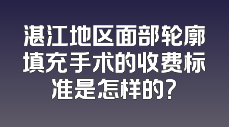 湛江地区面部轮廓填充手术的收费标准是怎样的？
