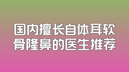 国内擅长自体耳软骨隆鼻的医生推荐
