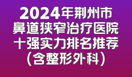 2024年荆州市鼻道狭窄治疗医院十强实力排名推荐（含整形外科）