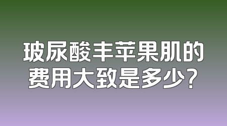 玻尿酸丰苹果肌的费用大致是多少？