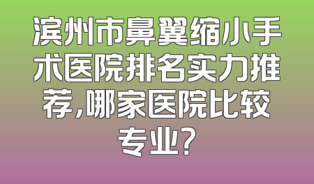 滨州市鼻翼缩小手术医院排名实力推荐，哪家医院比较专业？