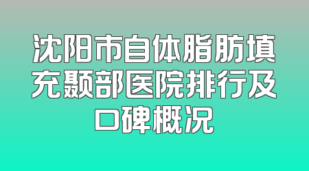 沈阳市自体脂肪填充颞部医院排行及口碑概况