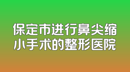 保定市进行鼻尖缩小手术的整形医院