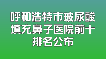 呼和浩特市玻尿酸填充鼻子医院前十排名公布