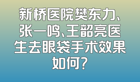 新桥医院樊东力、张一鸣、王韶亮医生去眼袋手术效果如何？