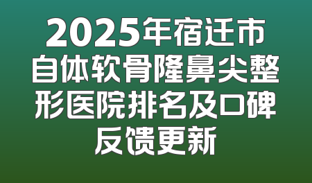 2025年宿迁市自体软骨隆鼻尖整形医院排名及口碑反馈更新
