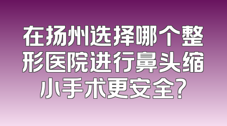 在扬州选择哪个整形医院进行鼻头缩小手术更安全？