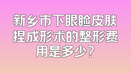 新乡市下眼睑皮肤捏成形术的整形费用是多少？