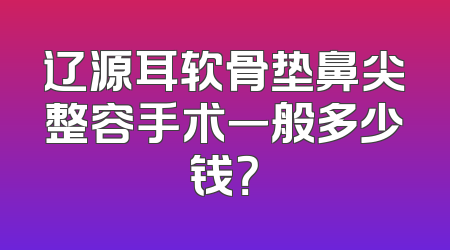 辽源耳软骨垫鼻尖整容手术一般多少钱？