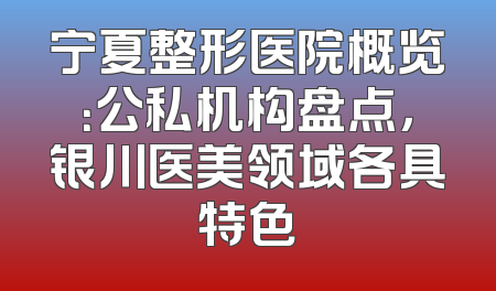 宁夏整形医院概览：公私机构盘点，银川医美领域各具特色