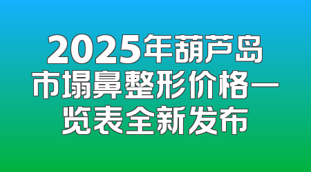 2025年葫芦岛市塌鼻整形价格一览表全新发布