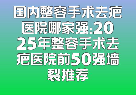 国内整容手术去疤医院哪家强：2025年整容手术去疤医院前50强墙裂推荐