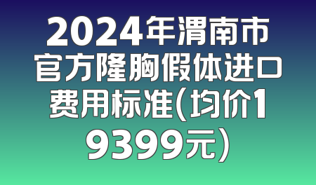 2024年渭南市官方隆胸假体进口费用标准（均价19399元）