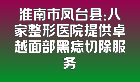 淮南市凤台县：八家整形医院提供卓越面部黑痣切除服务