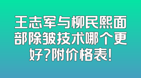 王志军与柳民熙面部除皱技术哪个更好？附价格表！
