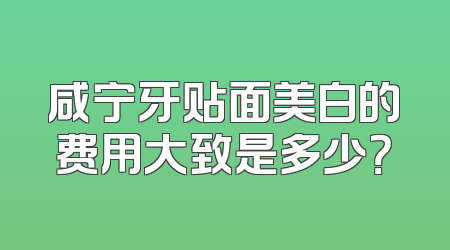 咸宁牙贴面美白的费用大致是多少？