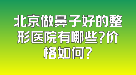 北京做鼻子好的整形医院有哪些？价格如何？