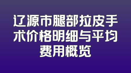 辽源市腿部拉皮手术价格明细与平均费用概览