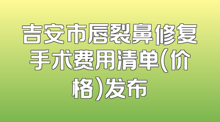 吉安市唇裂鼻修复手术费用清单（价格）发布