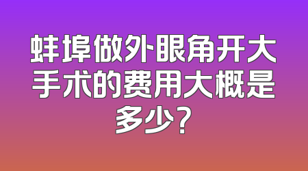 蚌埠做外眼角开大手术的费用大概是多少？