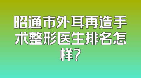 昭通市外耳再造手术整形医生排名怎样？