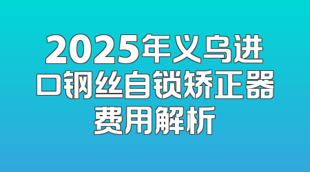 2025年义乌进口钢丝自锁矫正器费用解析