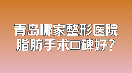 青岛哪家整形医院脂肪手术口碑好？