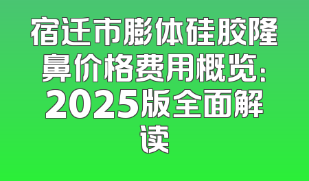 宿迁市膨体硅胶隆鼻价格费用概览：2025版全面解读