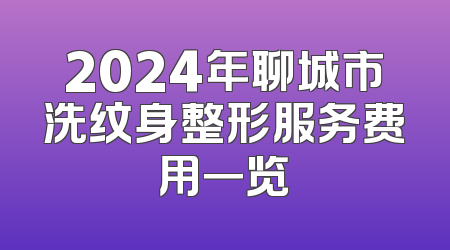 2024年聊城市洗纹身整形服务费用一览