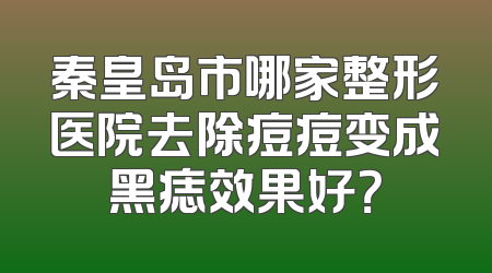 秦皇岛市哪家整形医院去除痘痘变成黑痣效果好？