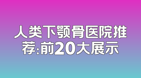 人类下颚骨医院推荐：前20大展示