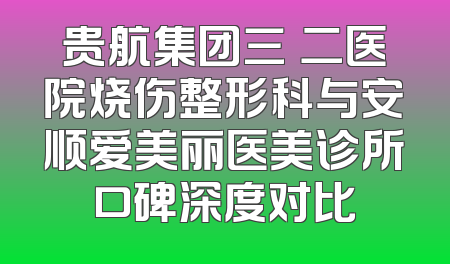 贵航集团三〇二医院烧伤整形科与安顺爱美丽医美诊所口碑深度对比