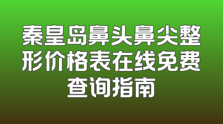 秦皇岛鼻头鼻尖整形价格表在线免费查询指南
