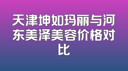 天津坤如玛丽与河东美泽美容价格对比