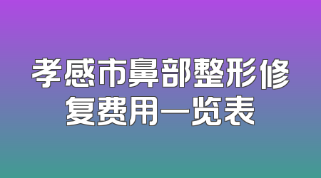 孝感市鼻部整形修复费用一览表