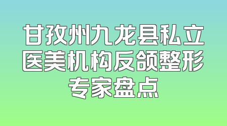 甘孜州九龙县私立医美机构反颌整形专家盘点