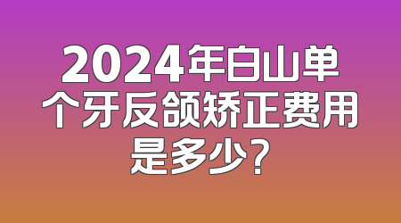 2024年白山单个牙反颌矫正费用是多少？