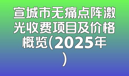 宣城市无痛点阵激光收费项目及价格概览（2025年）