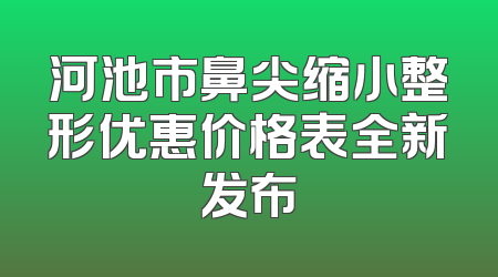 河池市鼻尖缩小整形优惠价格表全新发布