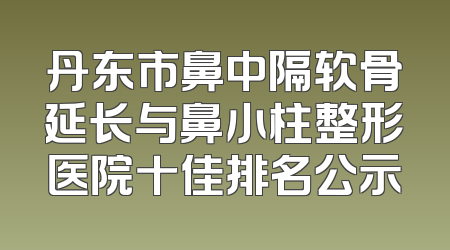 丹东市鼻中隔软骨延长与鼻小柱整形医院十佳排名公示