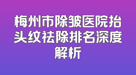 梅州市除皱医院抬头纹祛除排名深度解析
