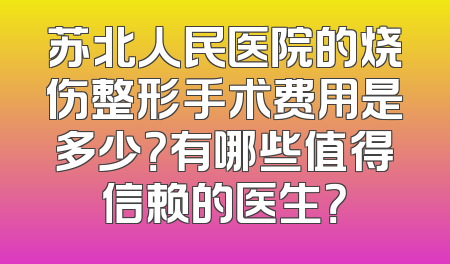 苏北人民医院的烧伤整形手术费用是多少？有哪些值得信赖的医生？