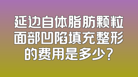 延边自体脂肪颗粒面部凹陷填充整形的费用是多少？