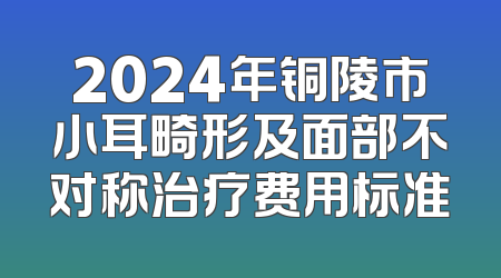 2024年铜陵市小耳畸形及面部不对称治疗费用标准